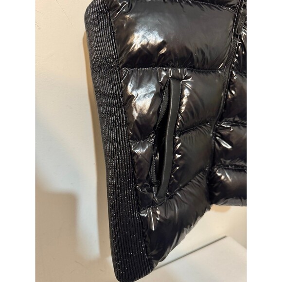 RUDSAK GLOSSY BLACK PUFFER HOODIE VEST NWOT small - Picture 4 of 11
